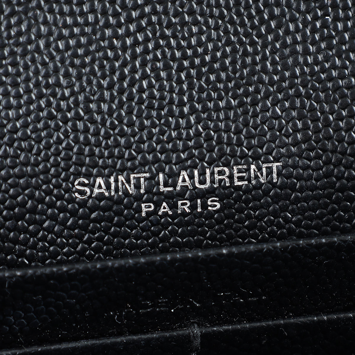YSL Black Cassandre Envelope Chain Wallet