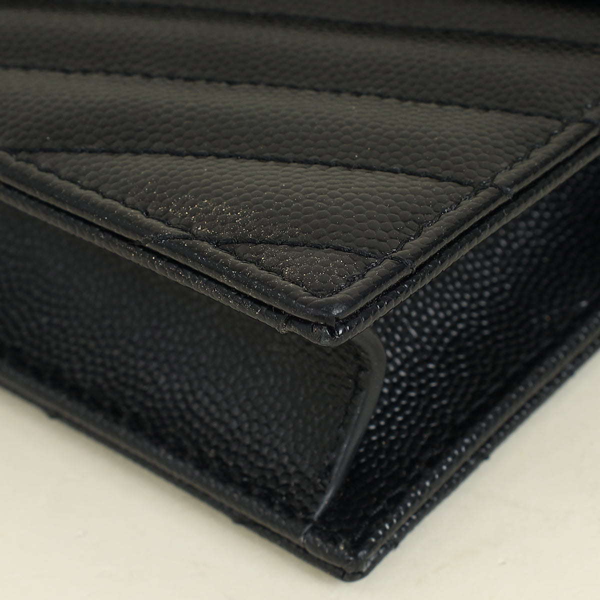 YSL Black Cassandre Envelope Chain Wallet