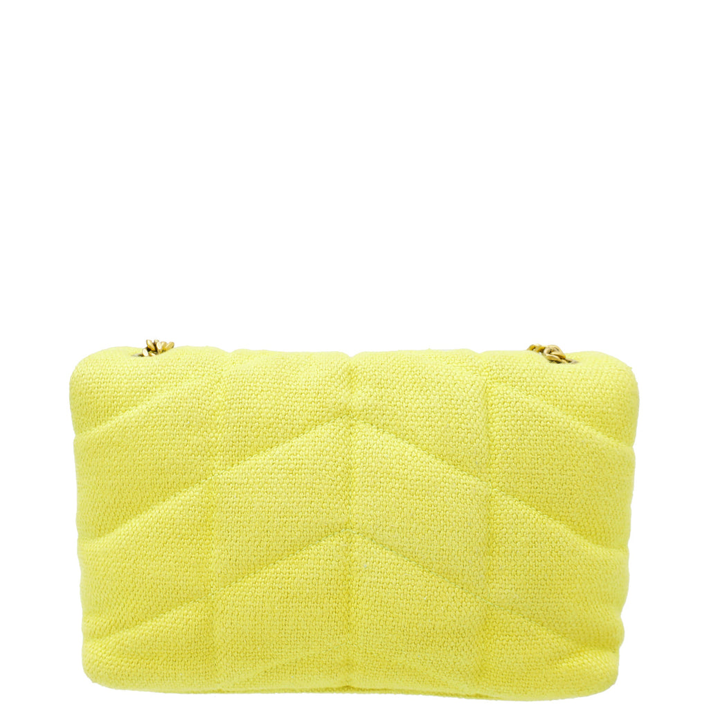 YSL Yellow Puffer Toy Fabric Shoulder Bag