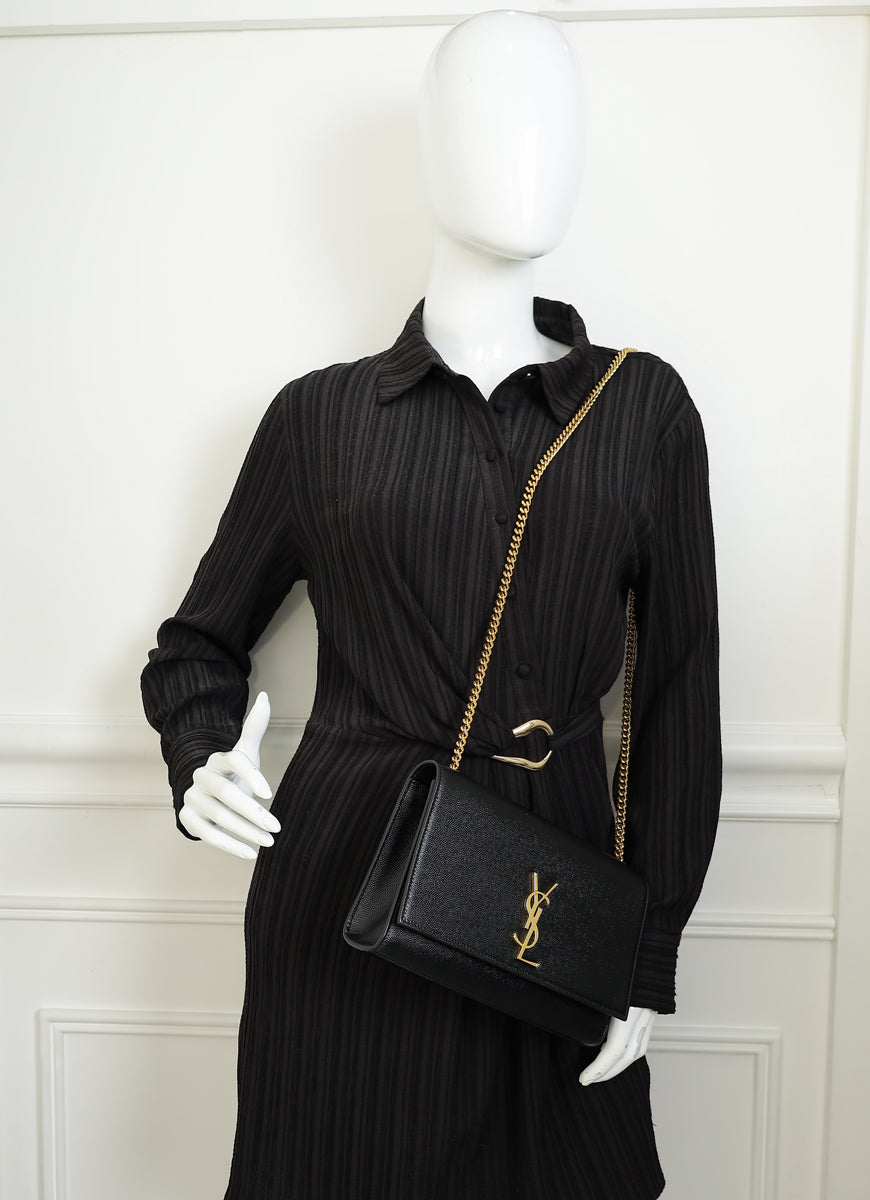 YSL Black Kate Tassel Medium Shoulder Bag