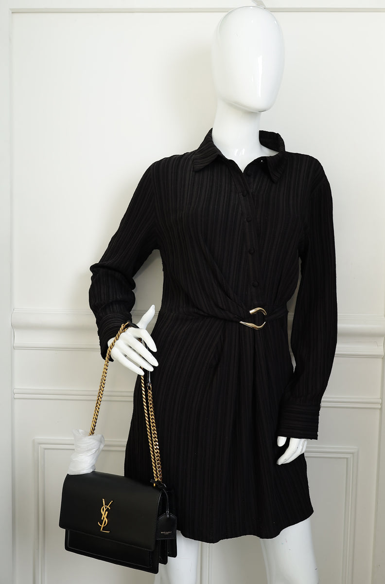 YSL Black Sunset Small Shoulder Bag