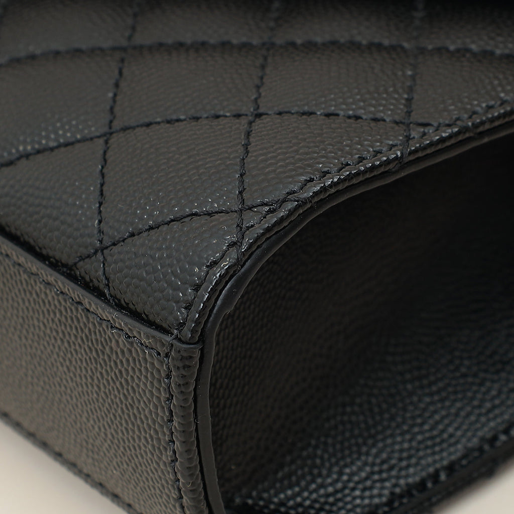 YSL Black Monogram Mix Quilted Small Chain Bag
