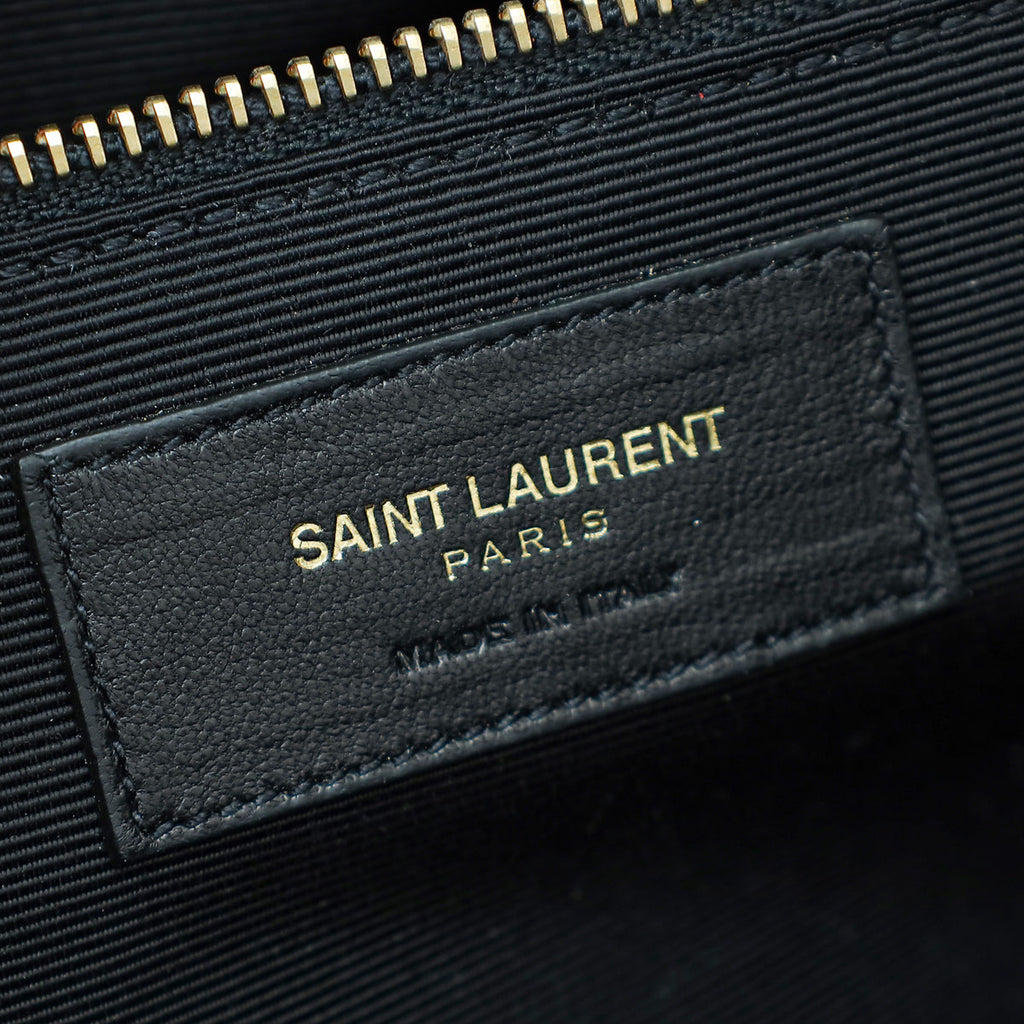 YSL Black Monogram Chevron Large Shopper Bag