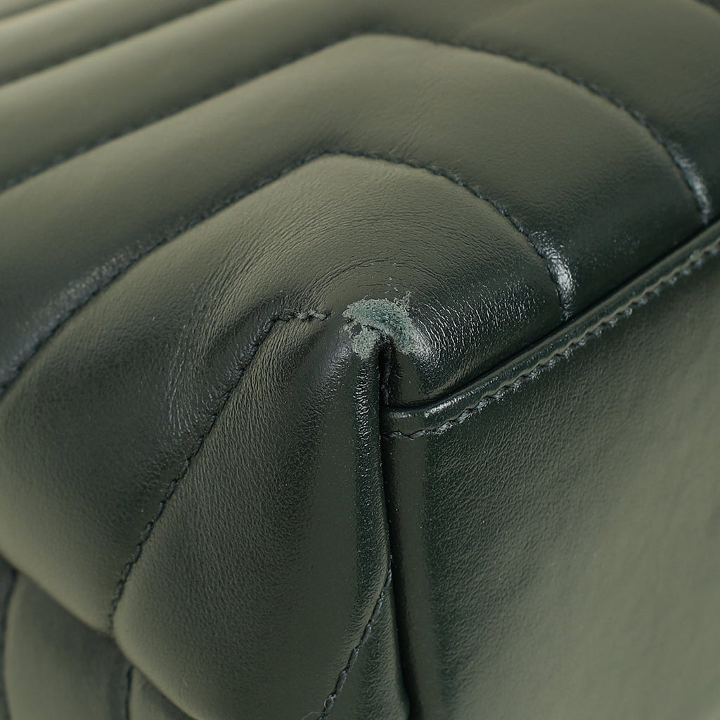 YSL Forest Green LouLou Small Shoulder Bag