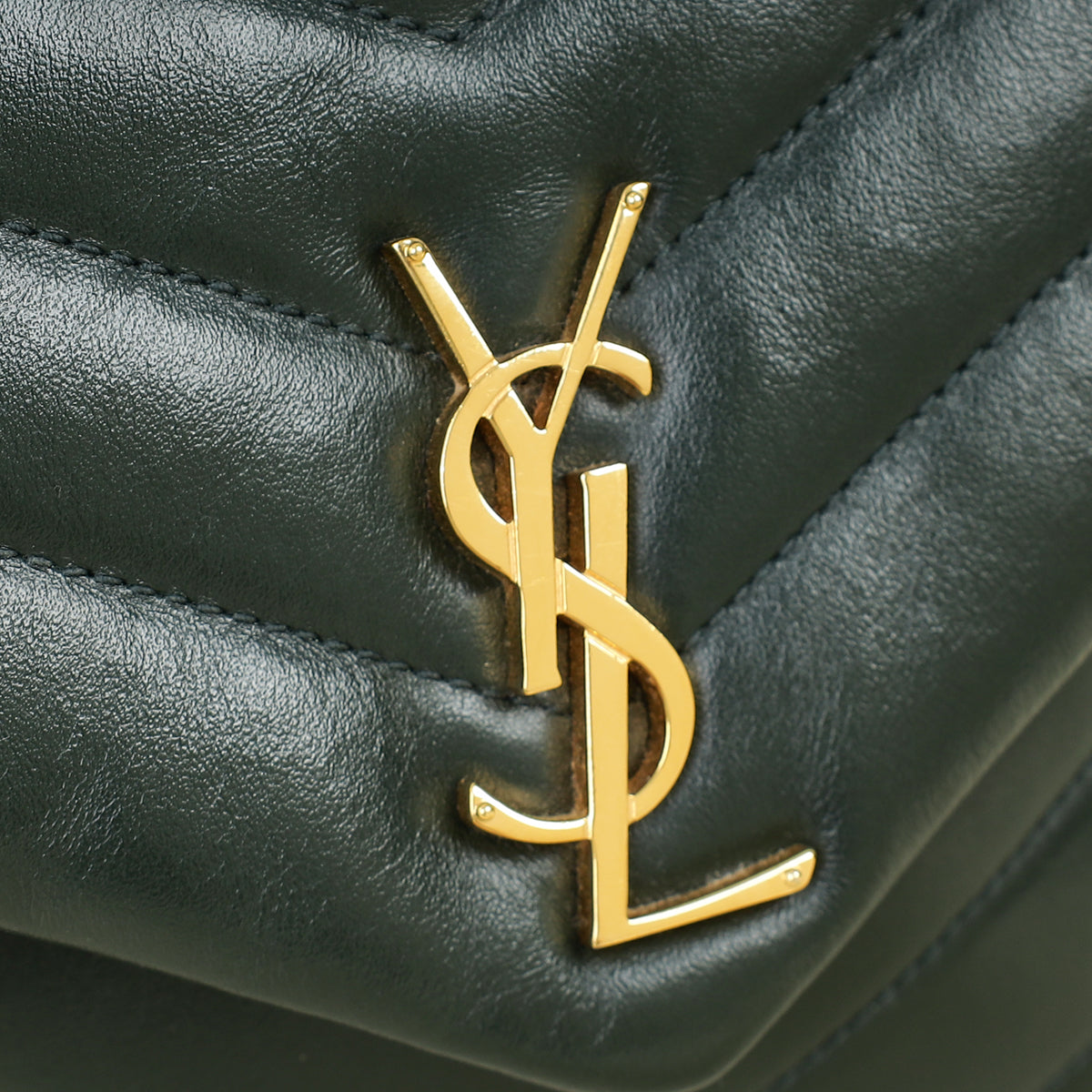 YSL Forest Green LouLou Small Shoulder Bag