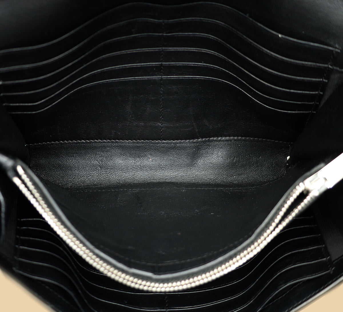 YSL Black Croco Embossed Monogram Kate Wallet On Chain
