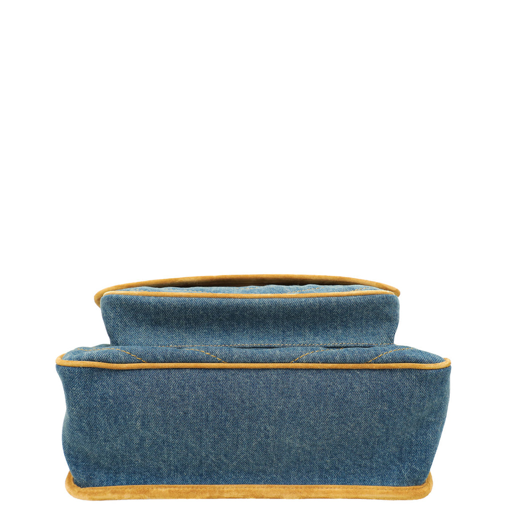 YSL Bicolor Denim Niki Medium Shoulder Bag