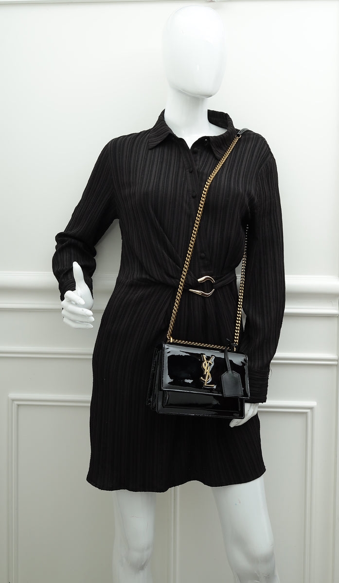 YSL Black Sunset Small Shoulder Bag