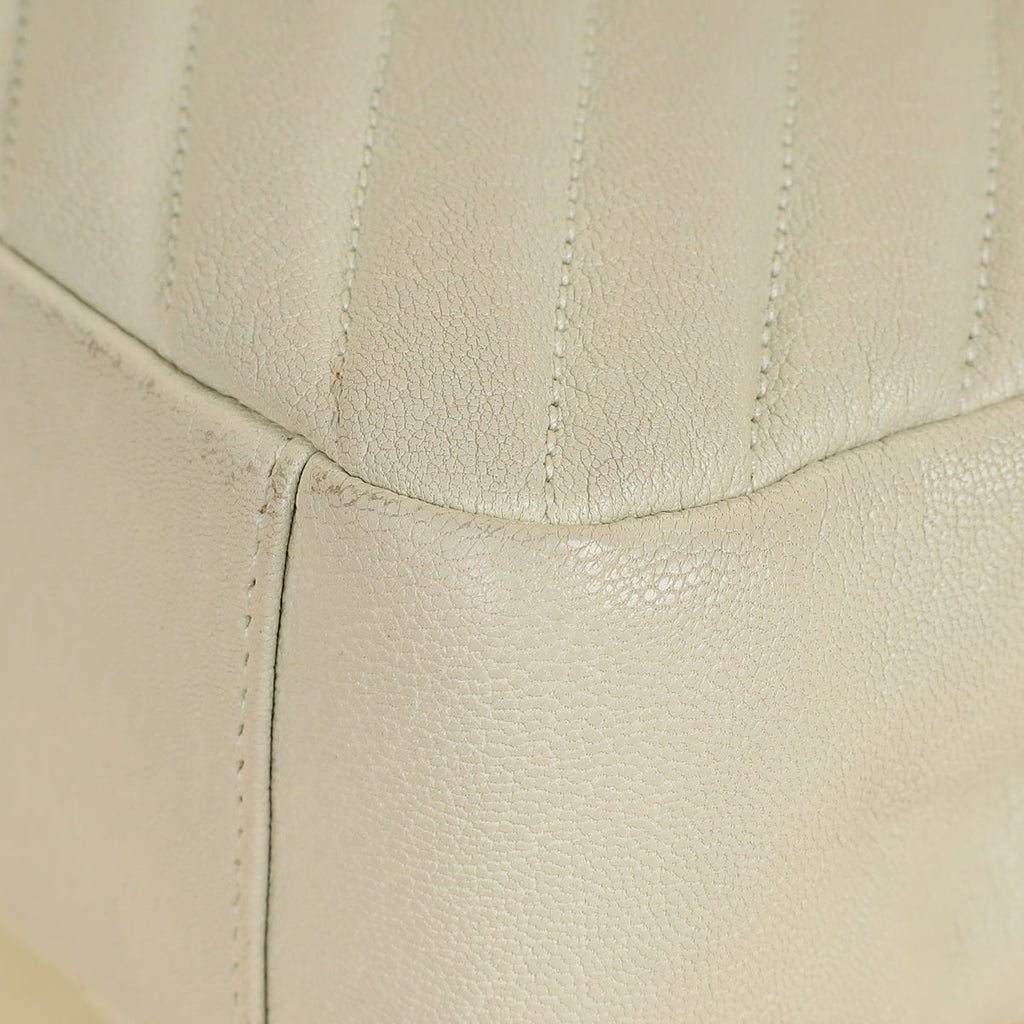 YSL Vintage Blanc College Medium Shoulder Bag