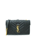 YSL Black Monogram Envelope Mix Quilted Small Chain Bag
