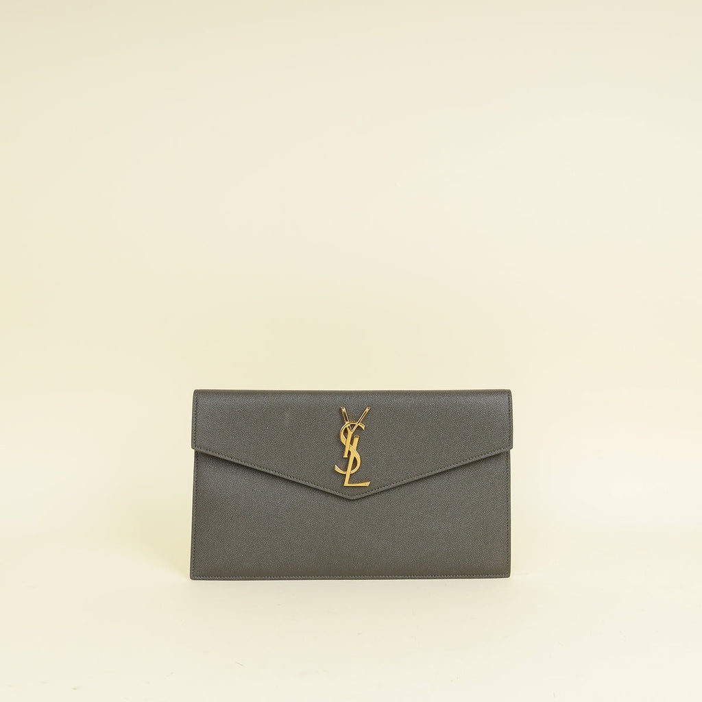 YSL Dark Olive Uptown Pouch