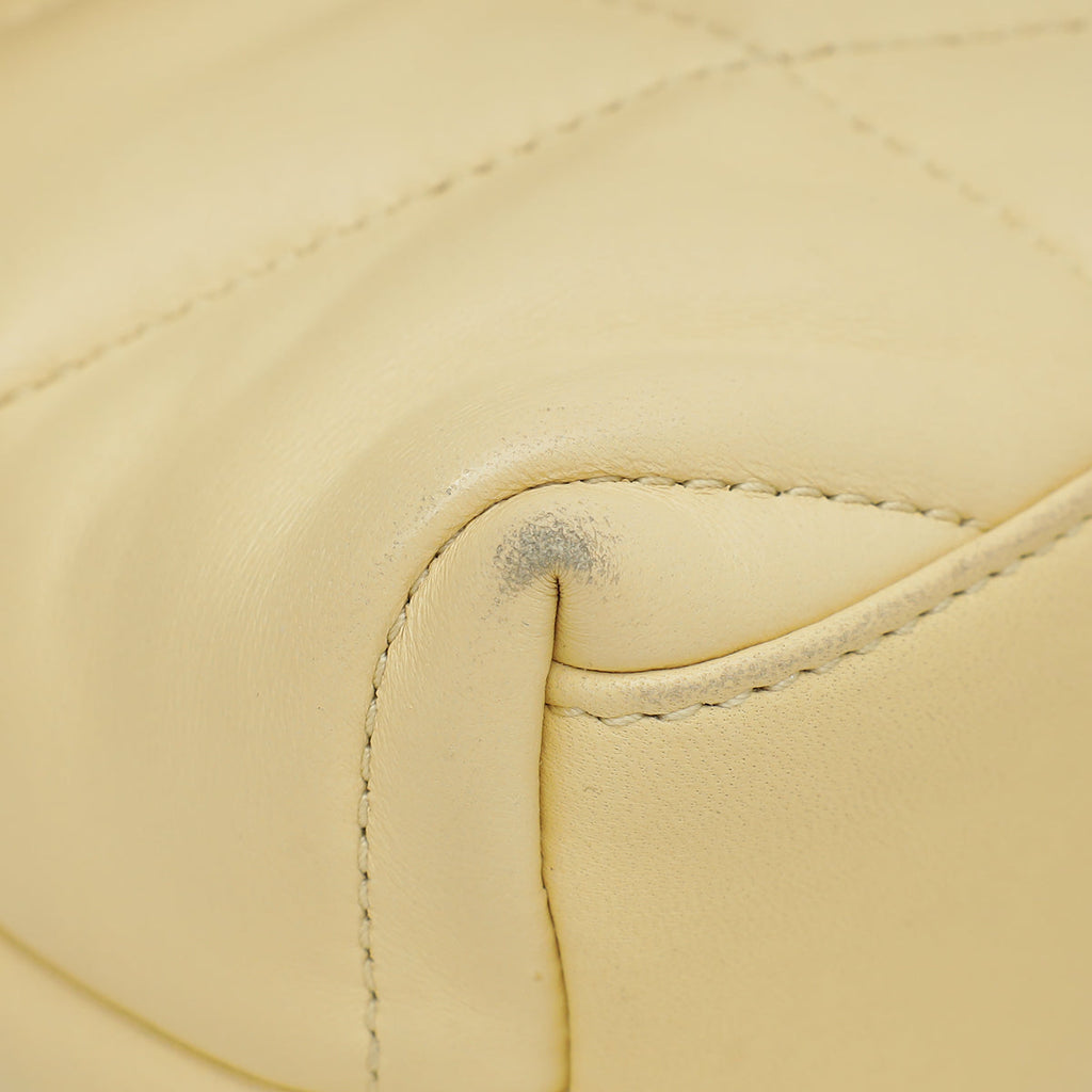 YSL Jaune Pale Toy Puffer Shoulder Bag