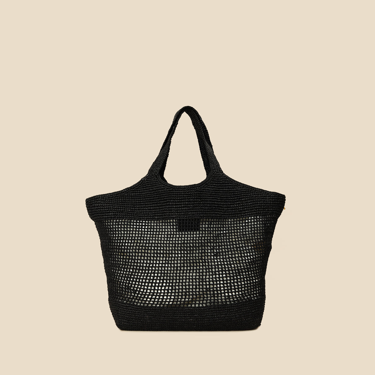 YSL Black Raffia Maxi  Icare Shopping Bag