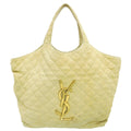 YSL Beige Quilted Nubuck Icare Maxi Shopping Bag