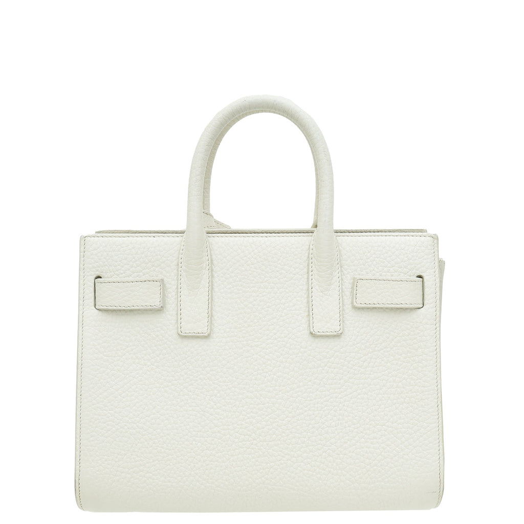 YSL White Nano Sac De Jour Bag