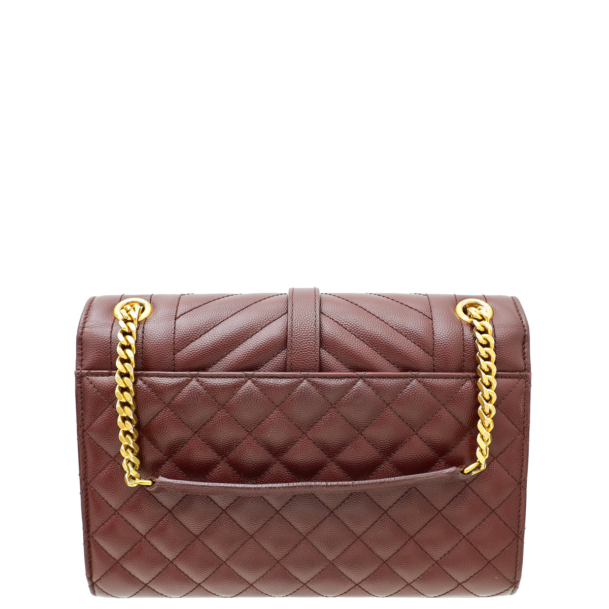 YSL Burgundy Mix Quilted Envelope Medium Shoulder Bag
