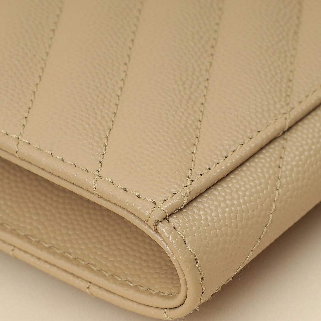 YSL Beige Monogram Cassandre Flap Pouch