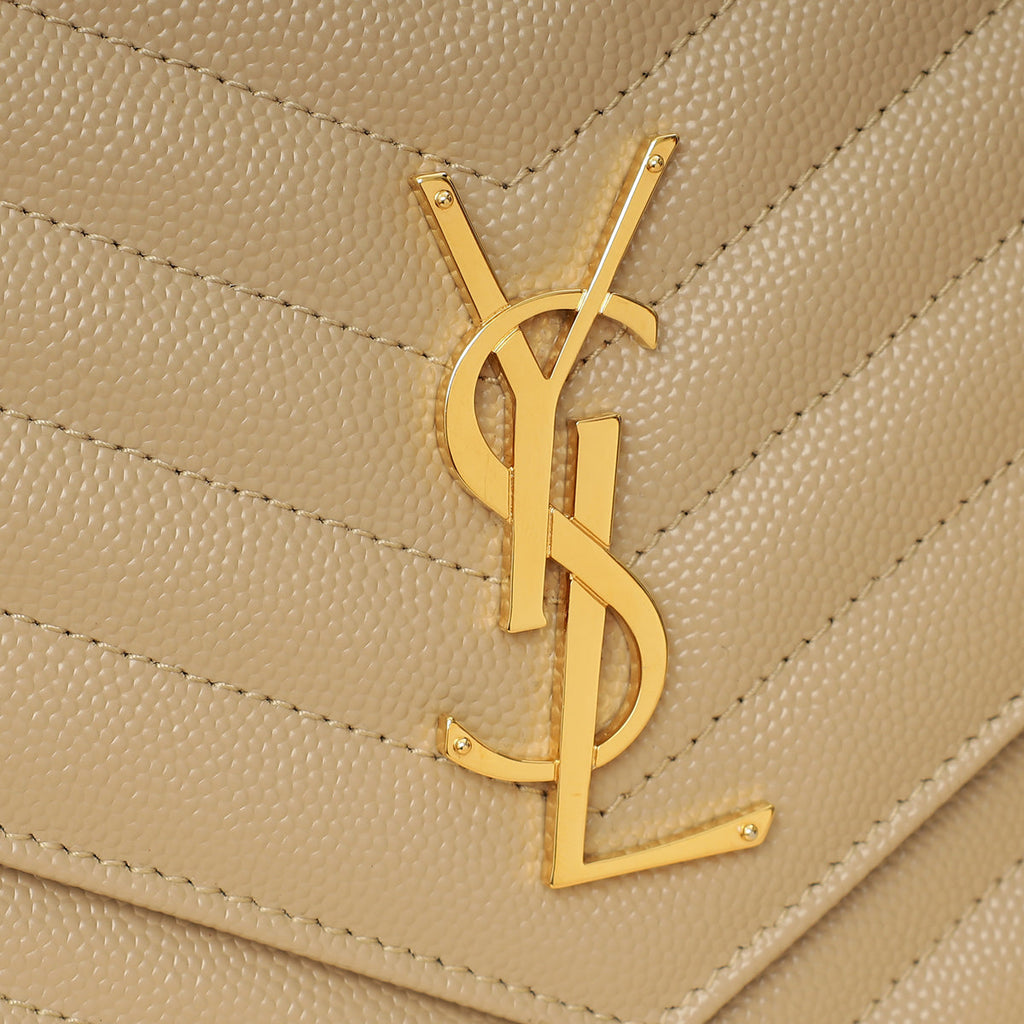YSL Beige Monogram Cassandre Flap Pouch