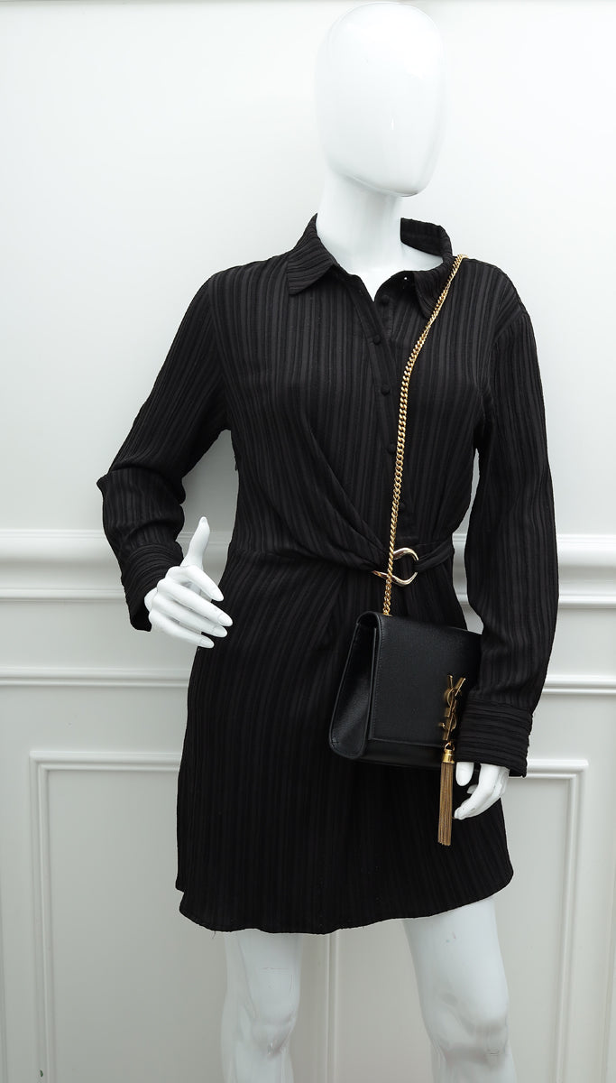 YSL Black Monogram Kate Tassel Medium Shoulder Bag