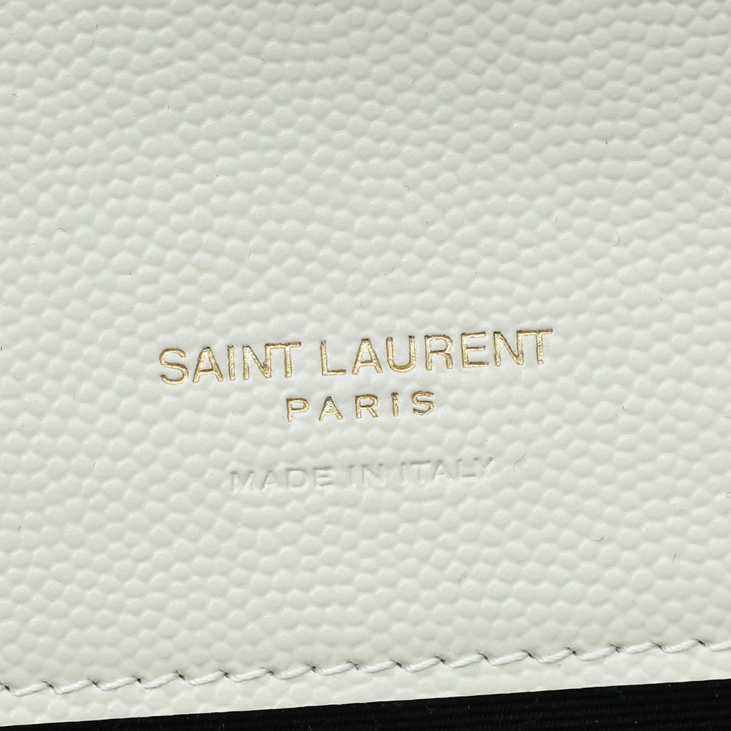 YSL Vintage White Cassandre Envelope Pouch