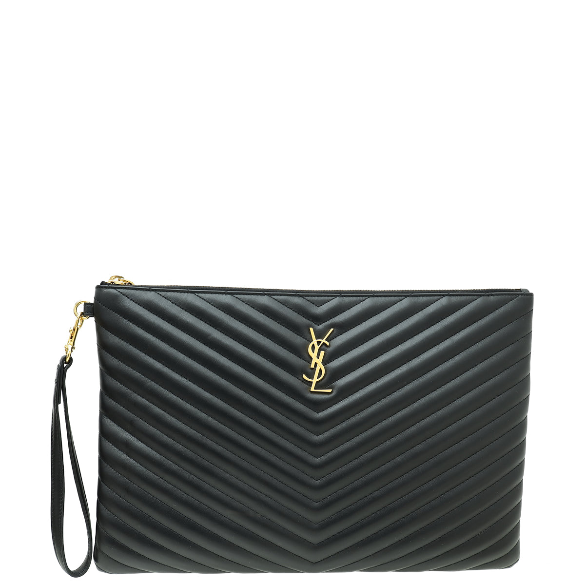 YSL Black Monogram Large Document Holder