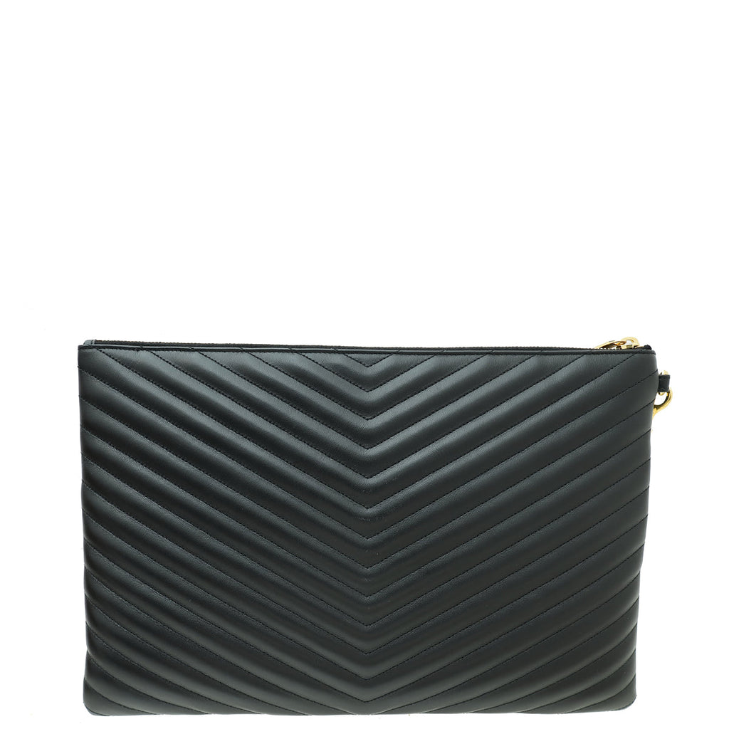 YSL Black Monogram Large Document Holder