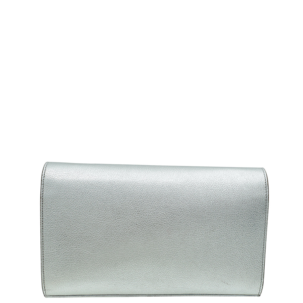 YSL Metallic Silver Kate Wallet on Chain