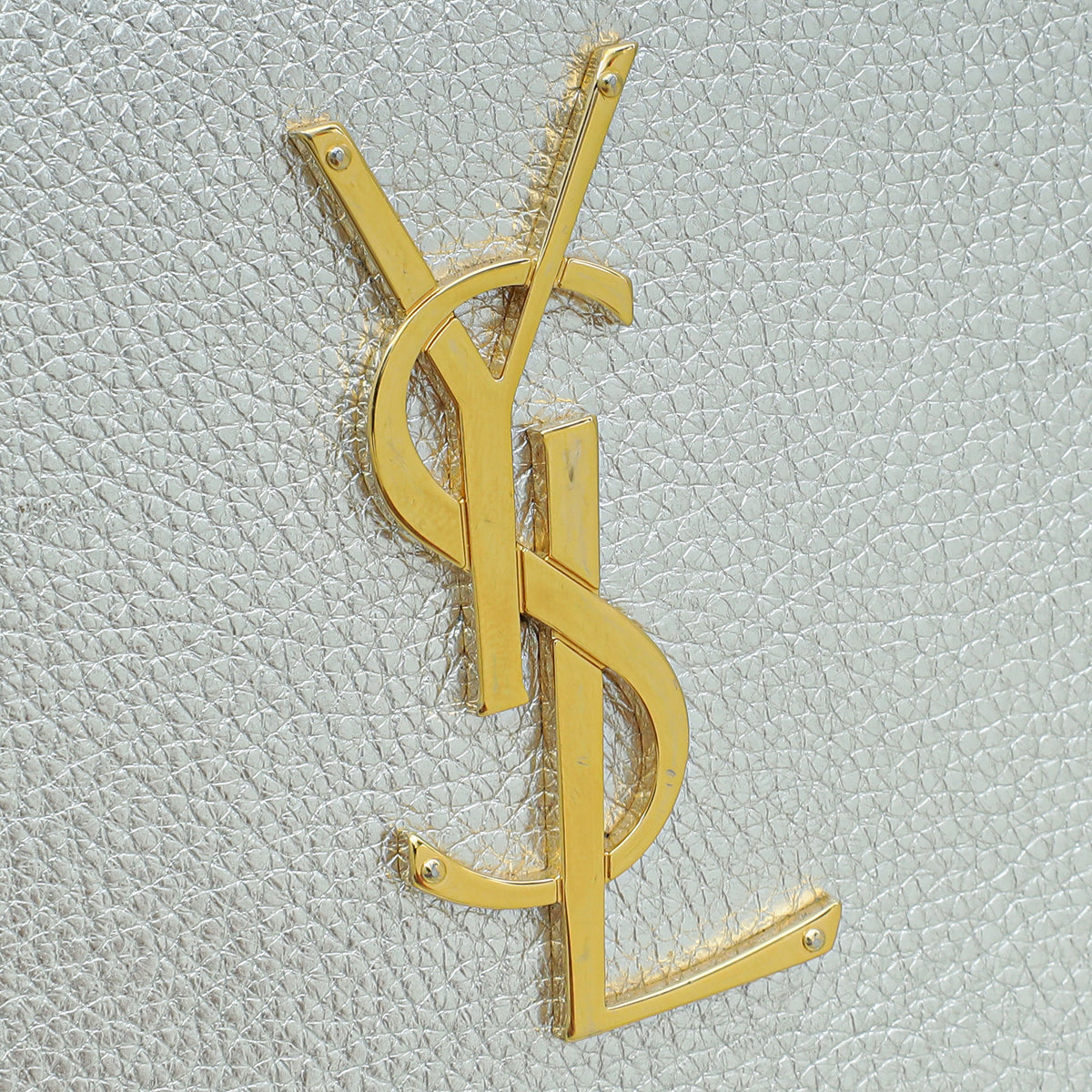 YSL Metallic Silver Kate Wallet on Chain
