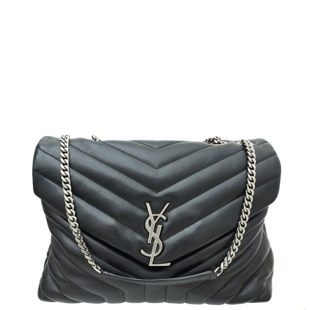 YSL Black Loulou Medium Shoulder Bag