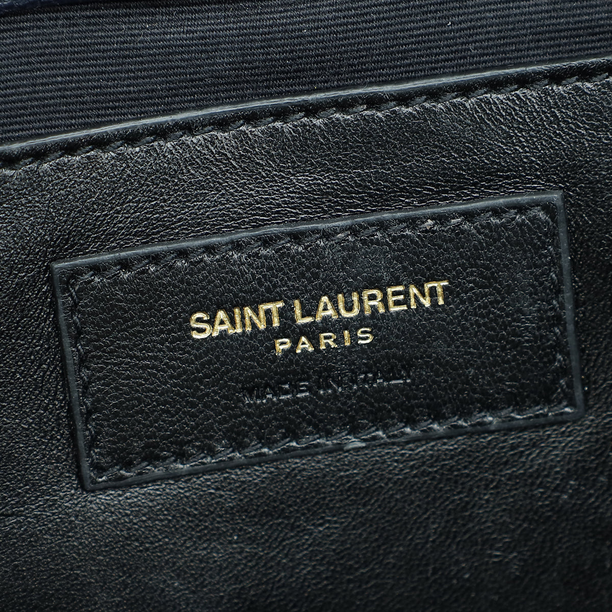 YSL Midnight Blue College Chevron Medium Bag