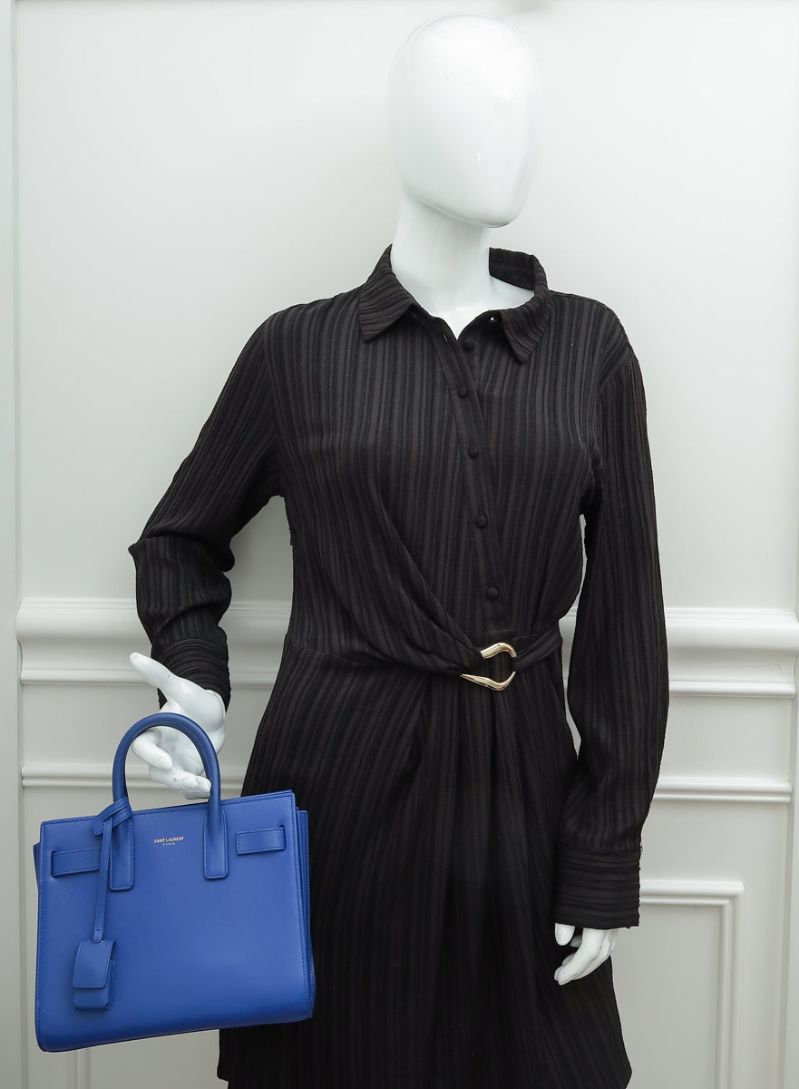 YSL Blue Nano Sac De Jour Bag