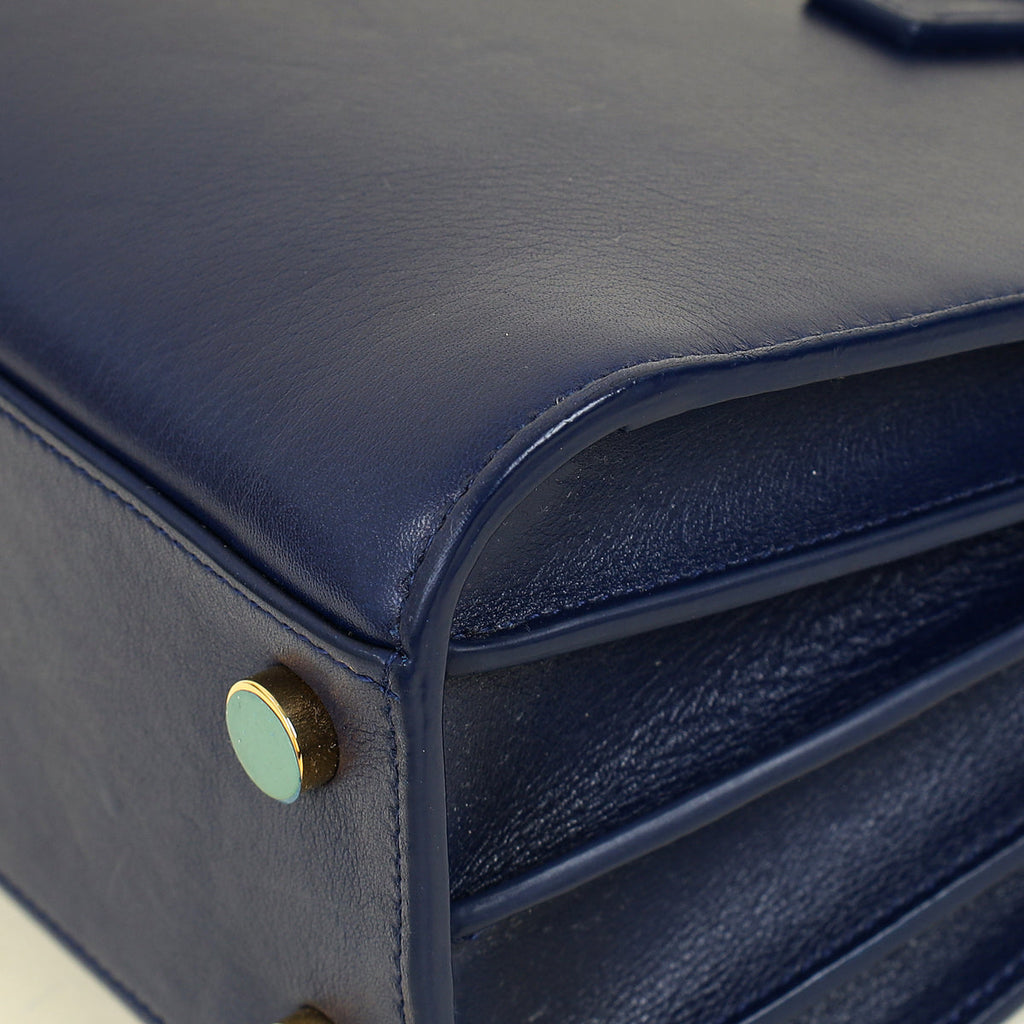 YSL Navy Blue Sac De Jour Nano Bag