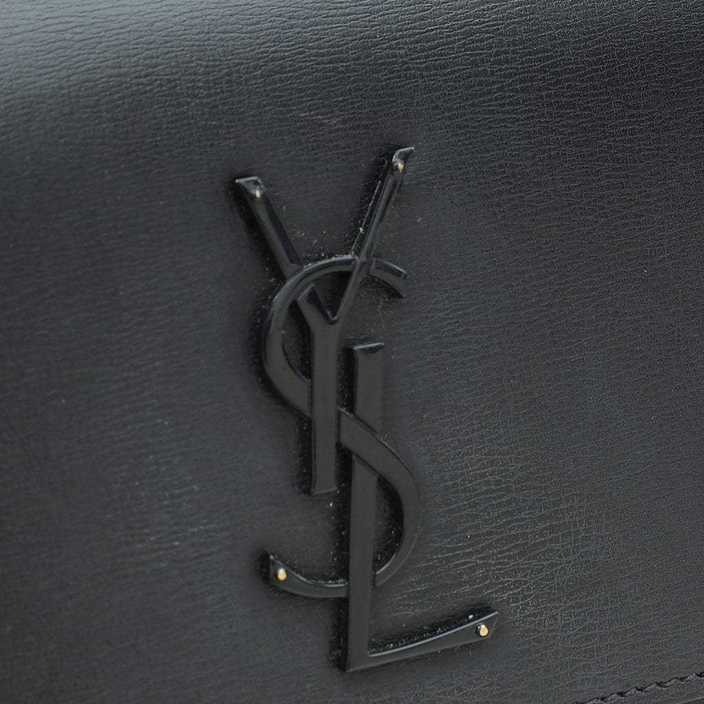 YSL Black So Black Sunset Medium Shoulder Bag