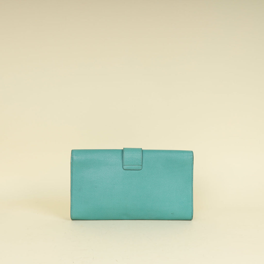 YSL Aqua Green Y Ligne Clutch