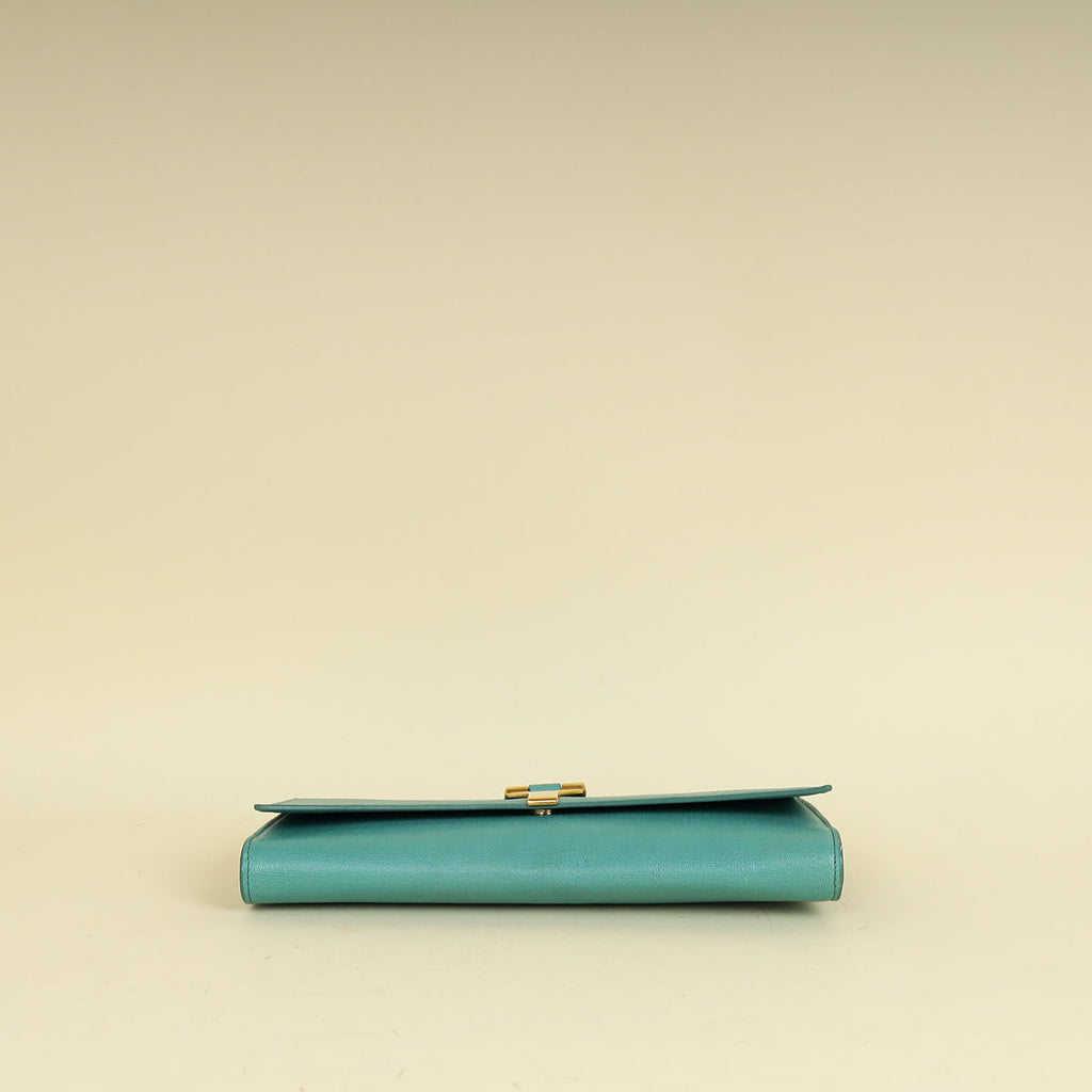 YSL Aqua Green Y Ligne Clutch