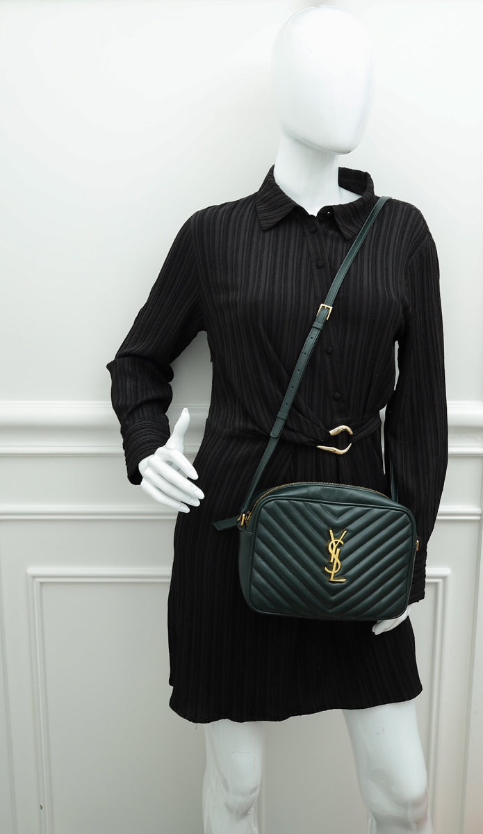 YSL Dark Olive Monogram Lou Camera Bag