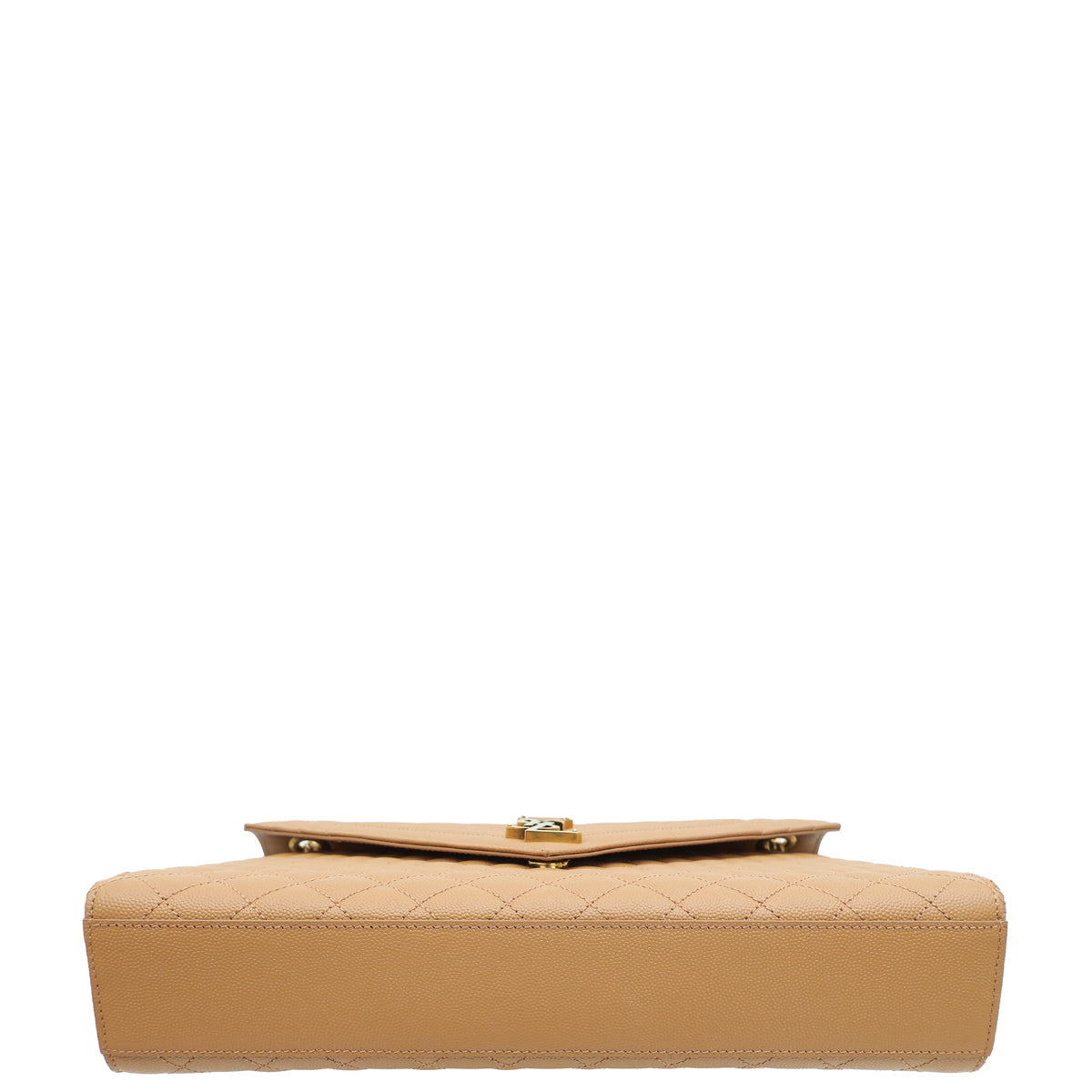 YSL Tan Monogram Mix Quilted Envelope Shoulder Large Bag