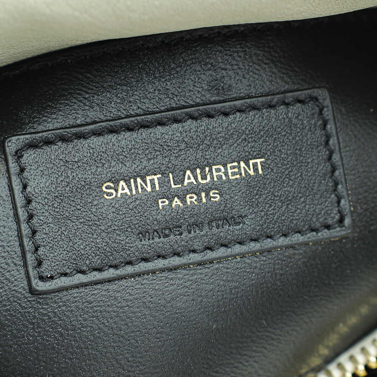 YSL Blanc Vintage College Chevron Medium Bag