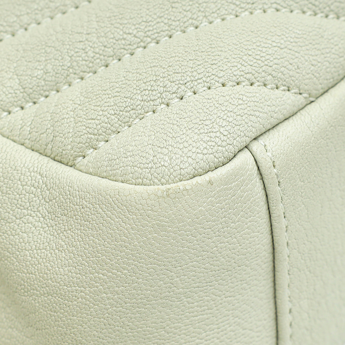 YSL Blanc Vintage College Chevron Medium Bag