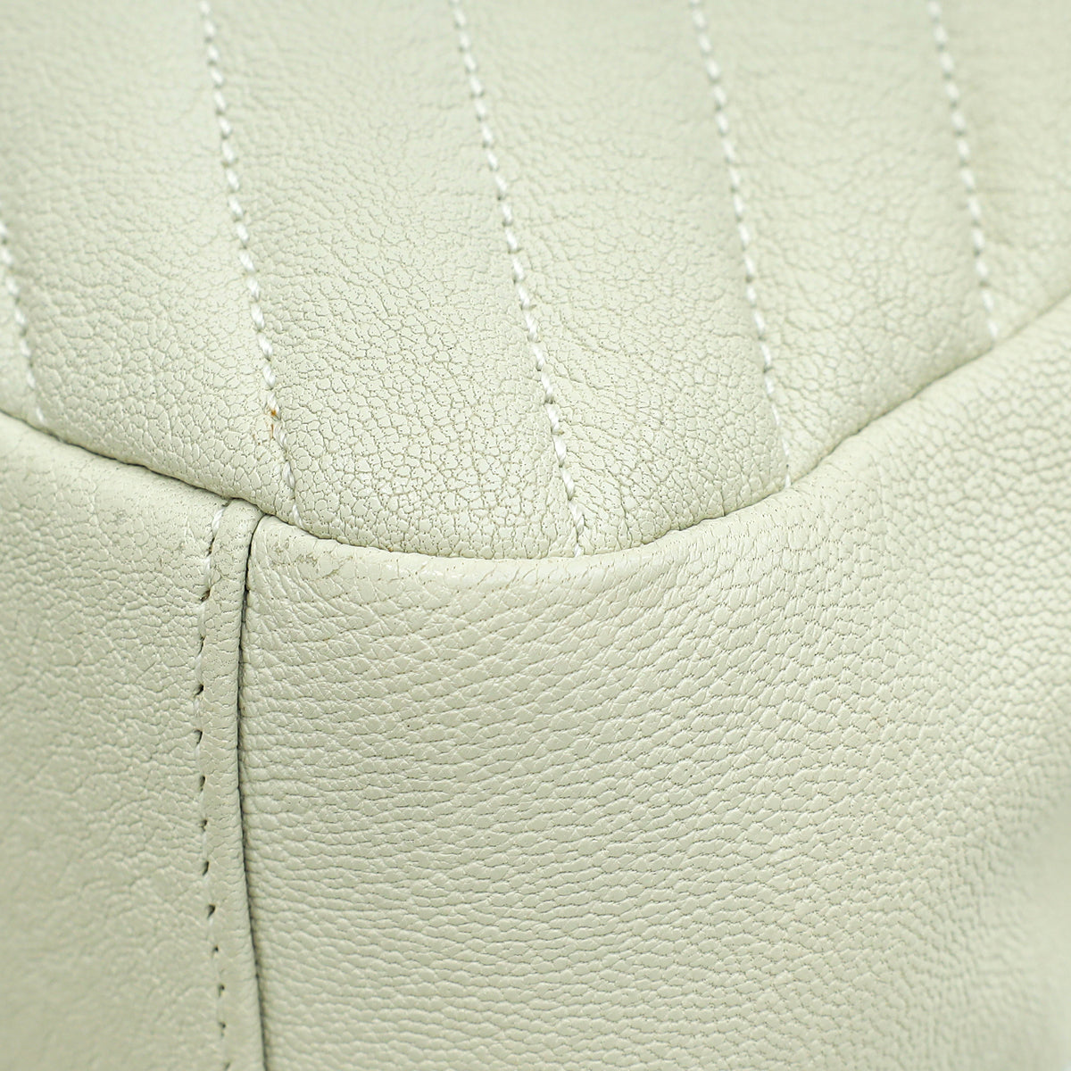 YSL Blanc Vintage College Chevron Medium Bag
