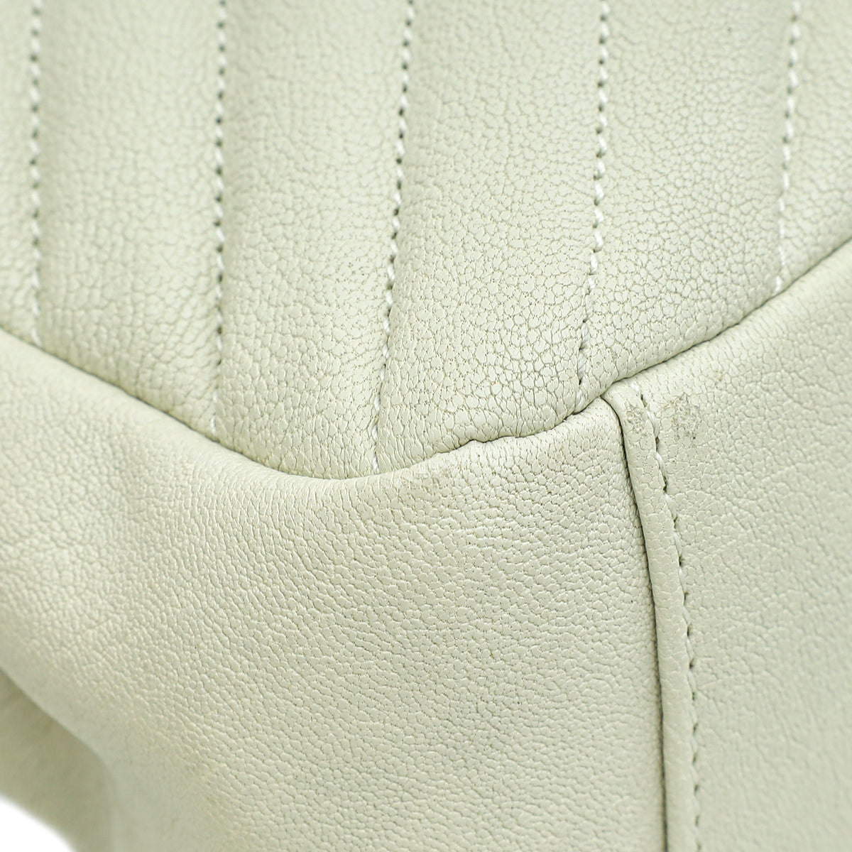 YSL Blanc Vintage College Chevron Medium Bag