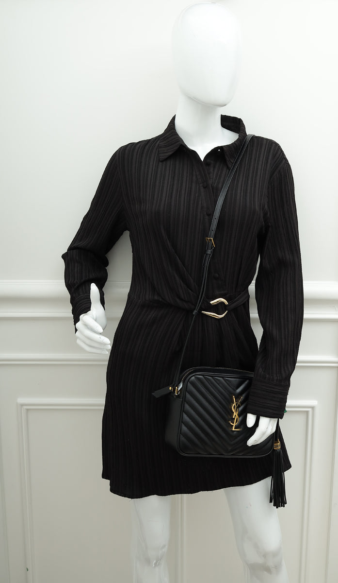 YSL Black Lou Quilted Camera Bag