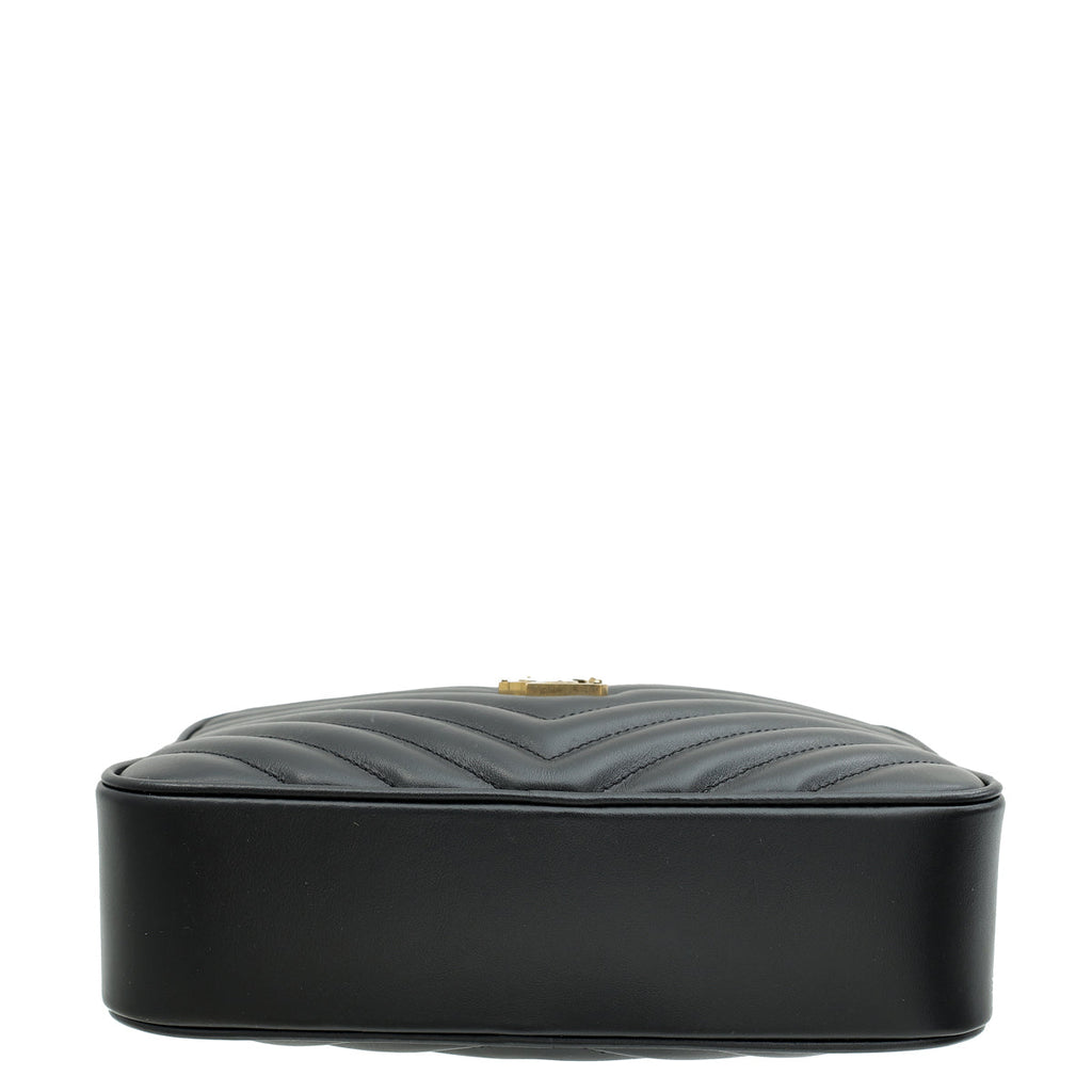 YSL Black Lou Quilted Camera Bag