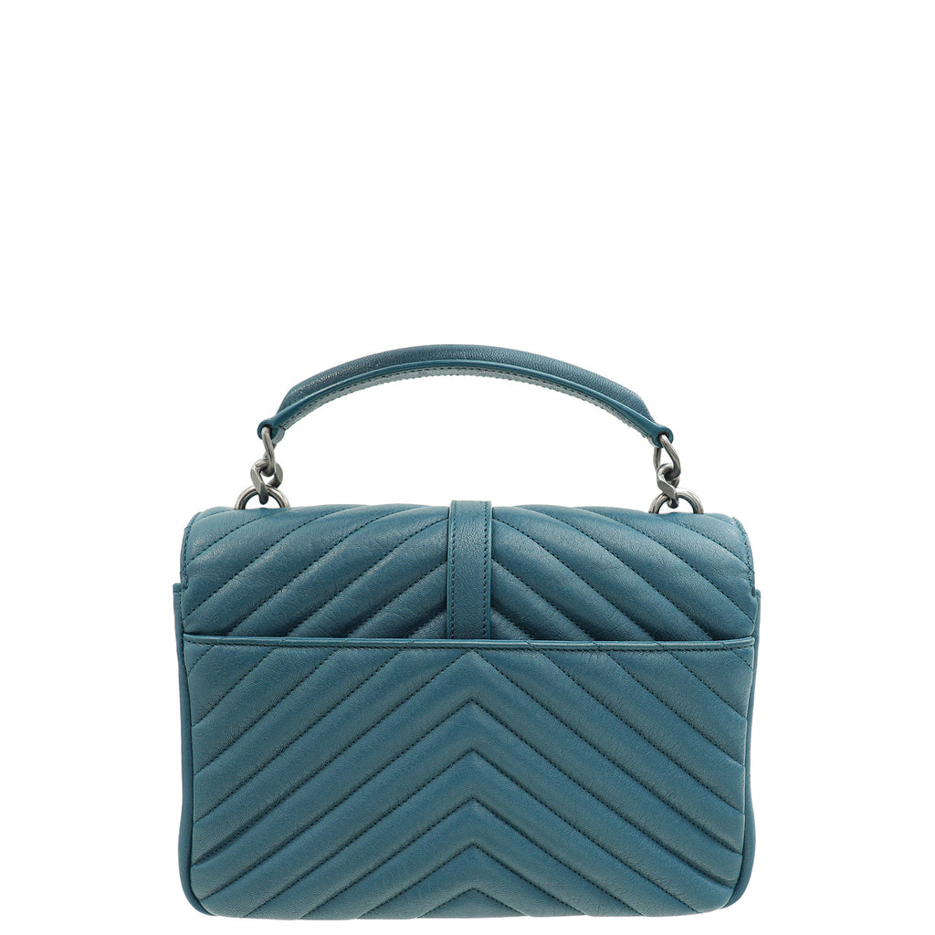 YSL Teal College Medium Bag