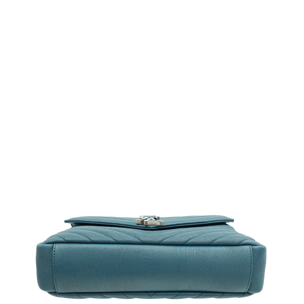YSL Teal College Medium Bag