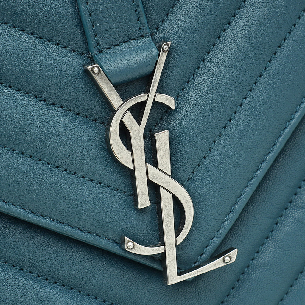 YSL Teal College Medium Bag