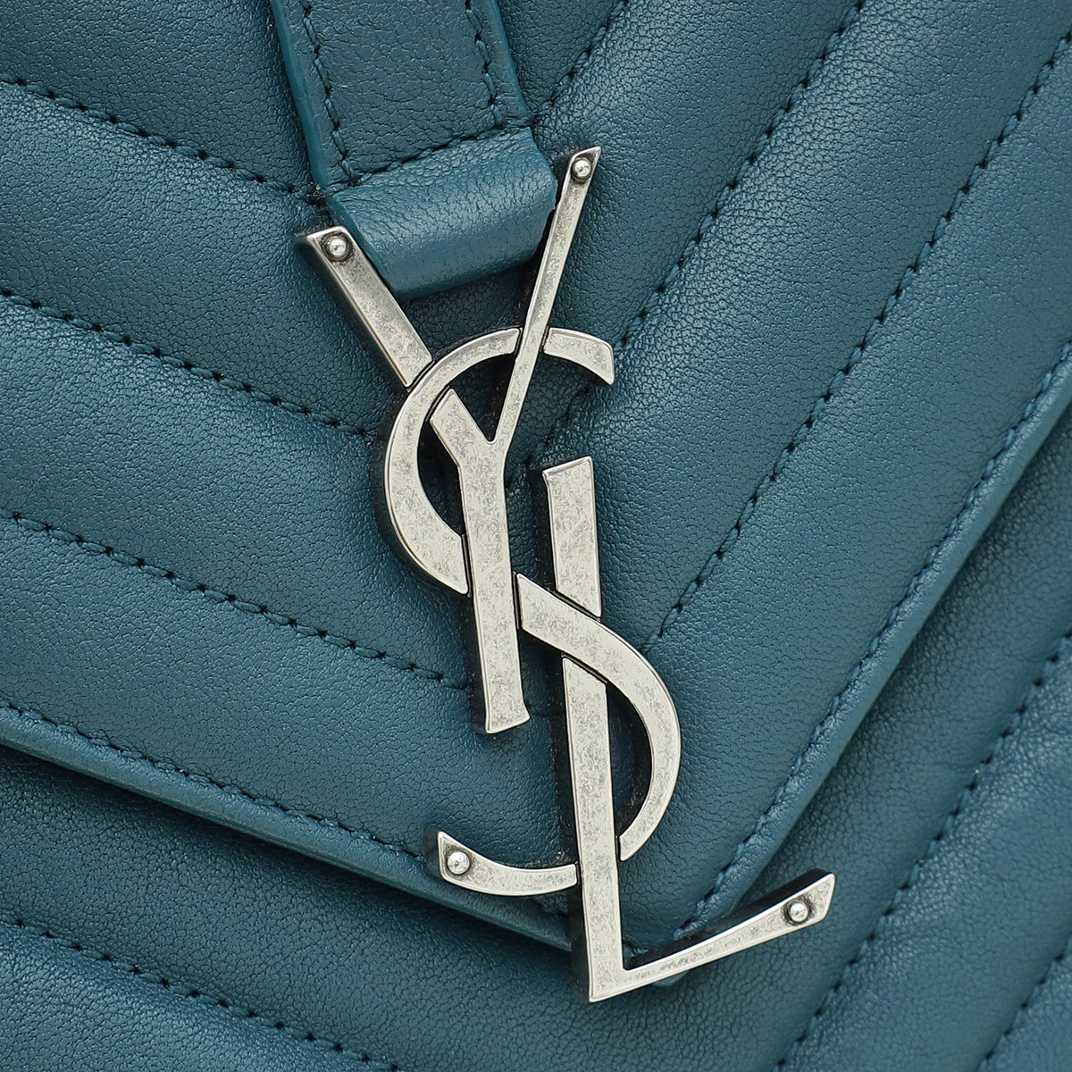 YSL Teal College Medium Bag