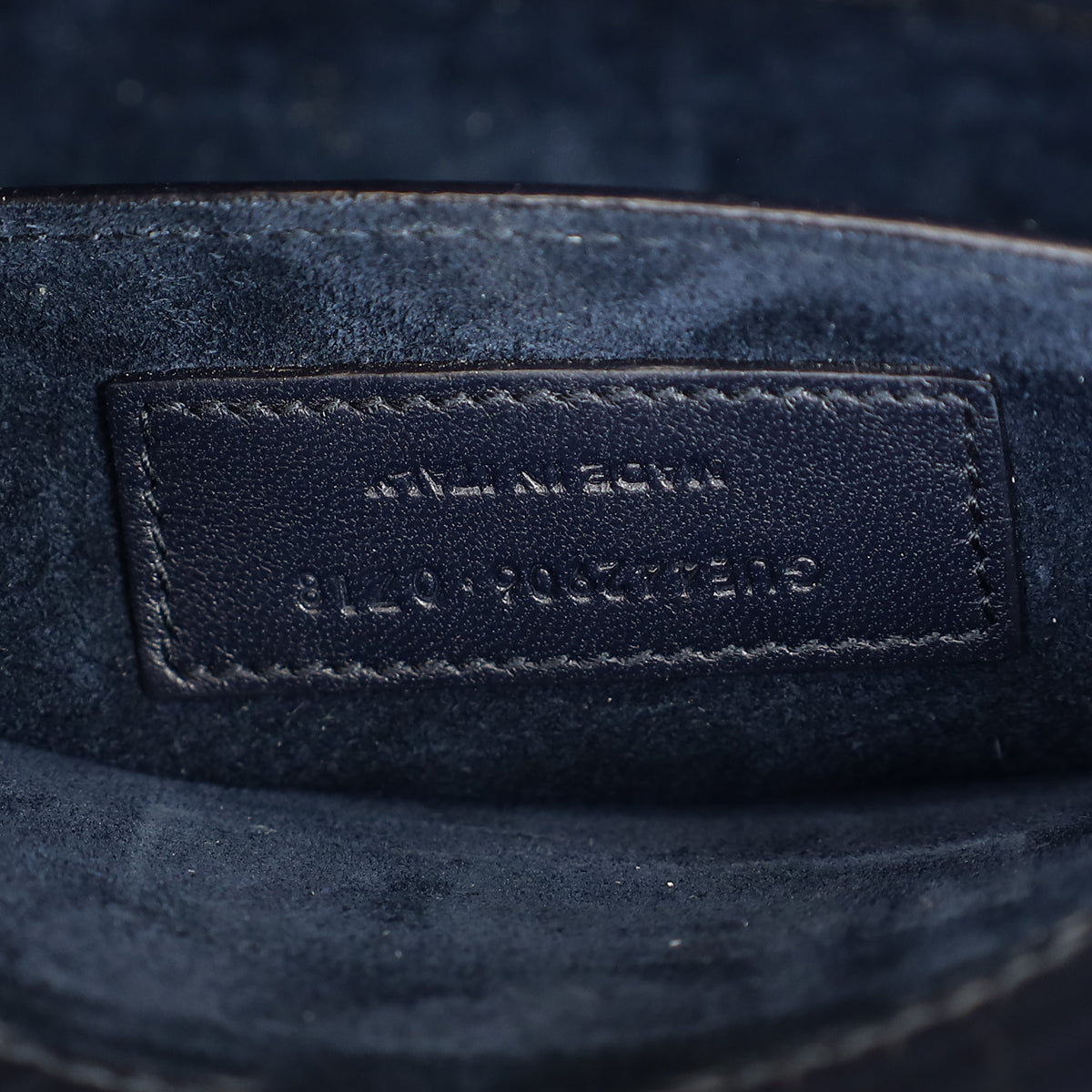 YSL Dark Blue Croco Embossed Sunset Chain Shoulder Bag