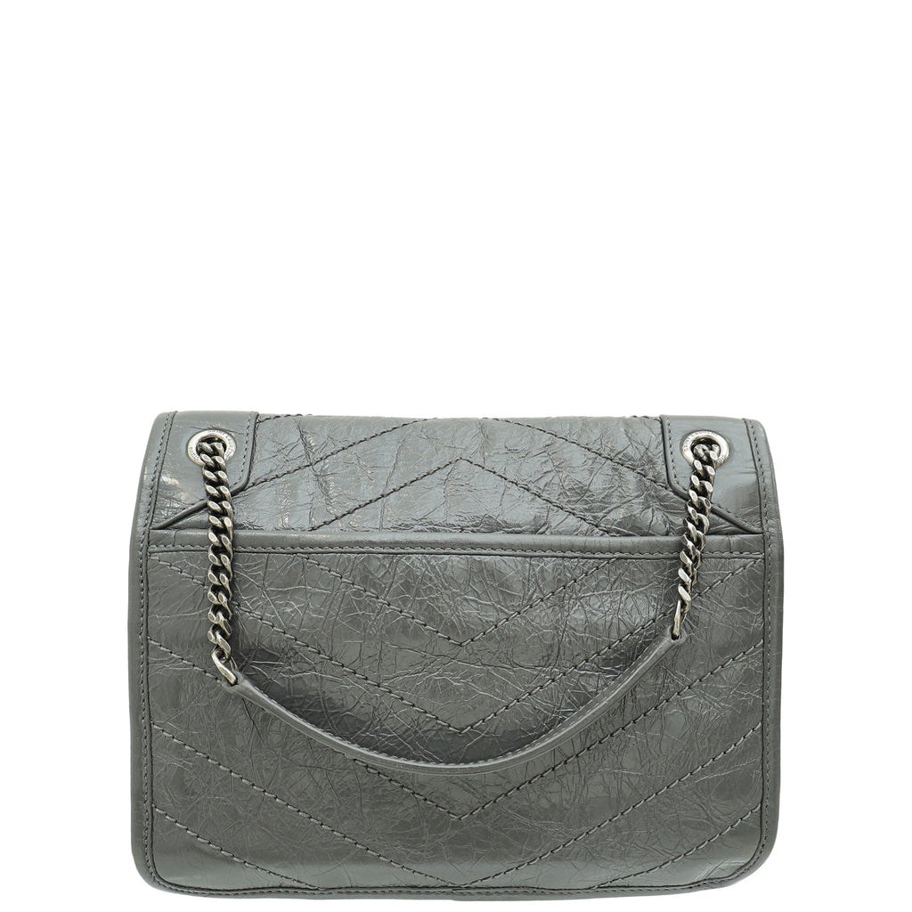 YSL Grey Niki Baby Shoulder Bag
