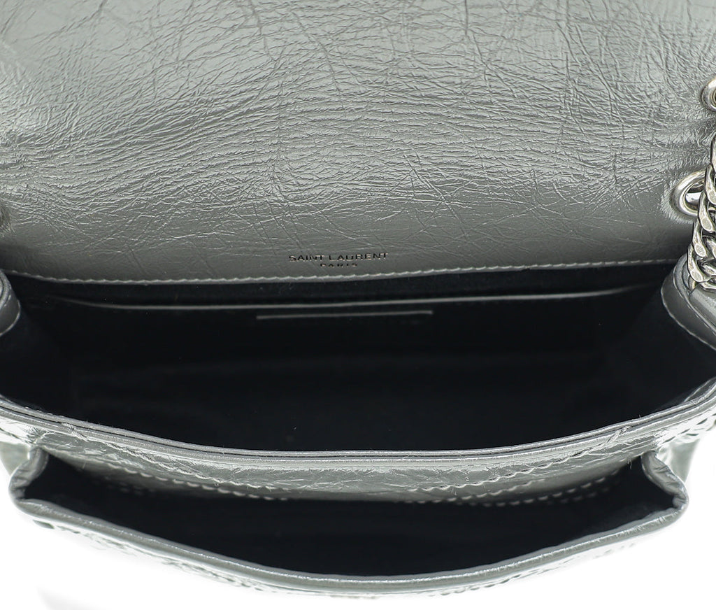 YSL Grey Niki Baby Shoulder Bag